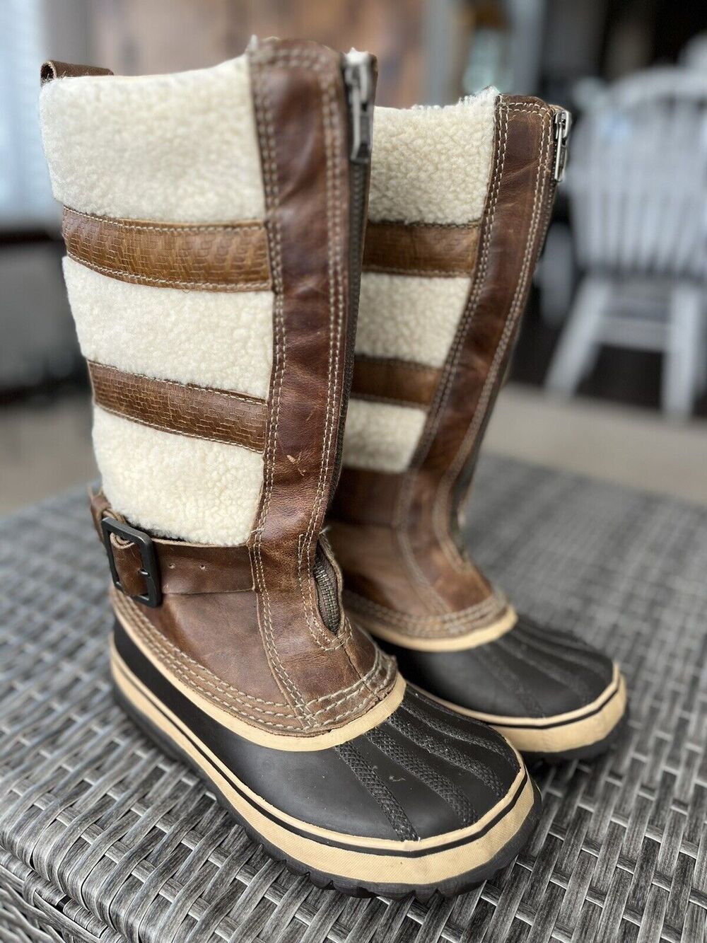 Sorel NL1586-250 Helen Of Tundra II Women's Brown Leather Winter Boots Size 5
